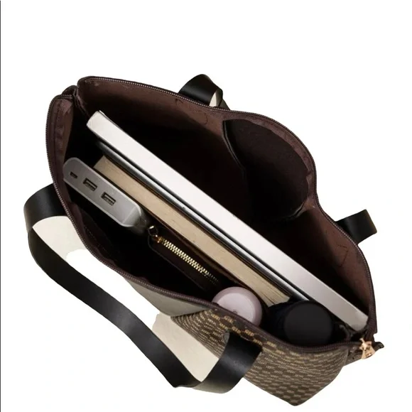 Brown shoulder tote bag - Picture 3 of 5